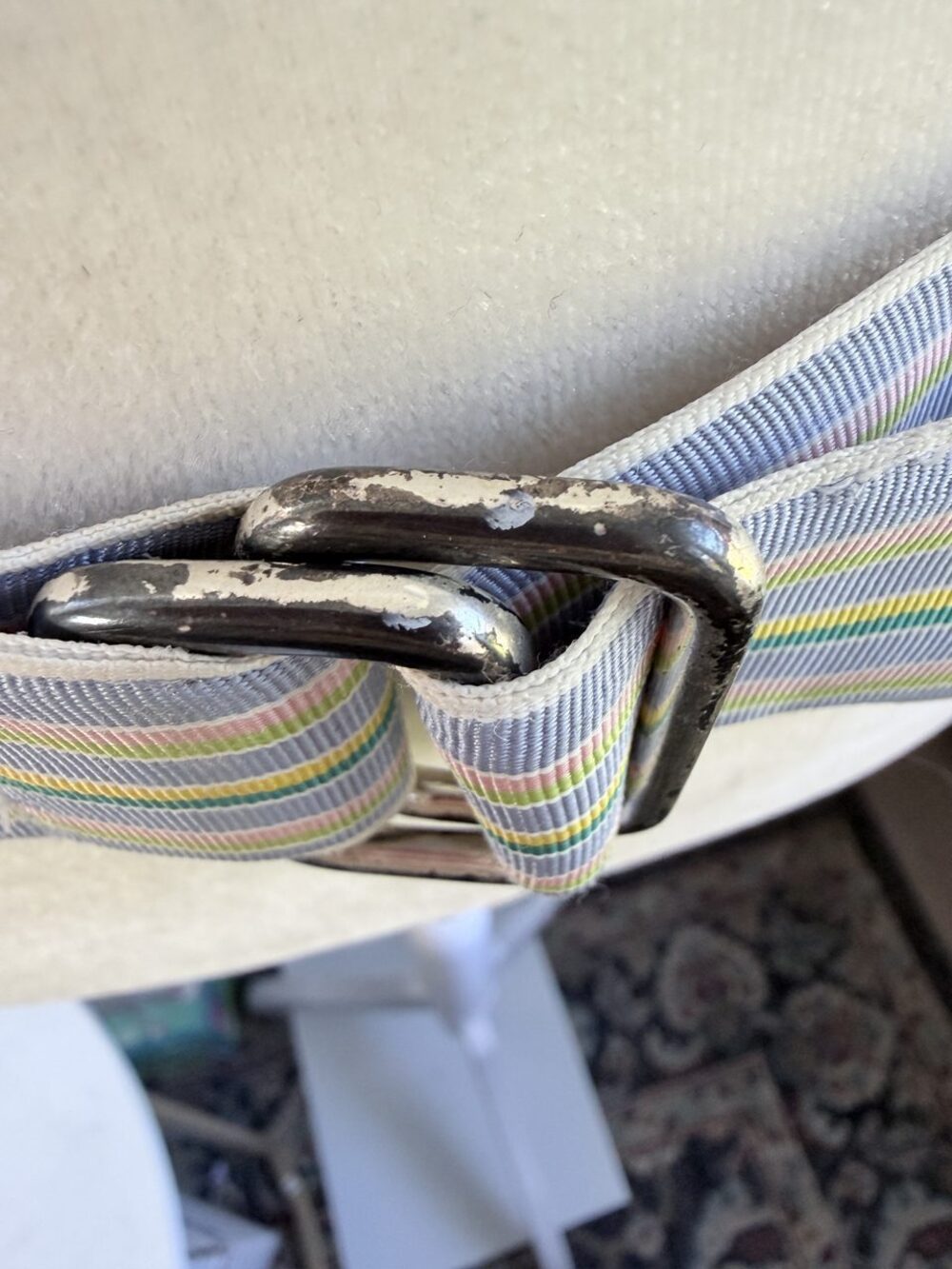 J. McLaughlin Striped Grosgrain Ribbon Belt Size M Made in USA